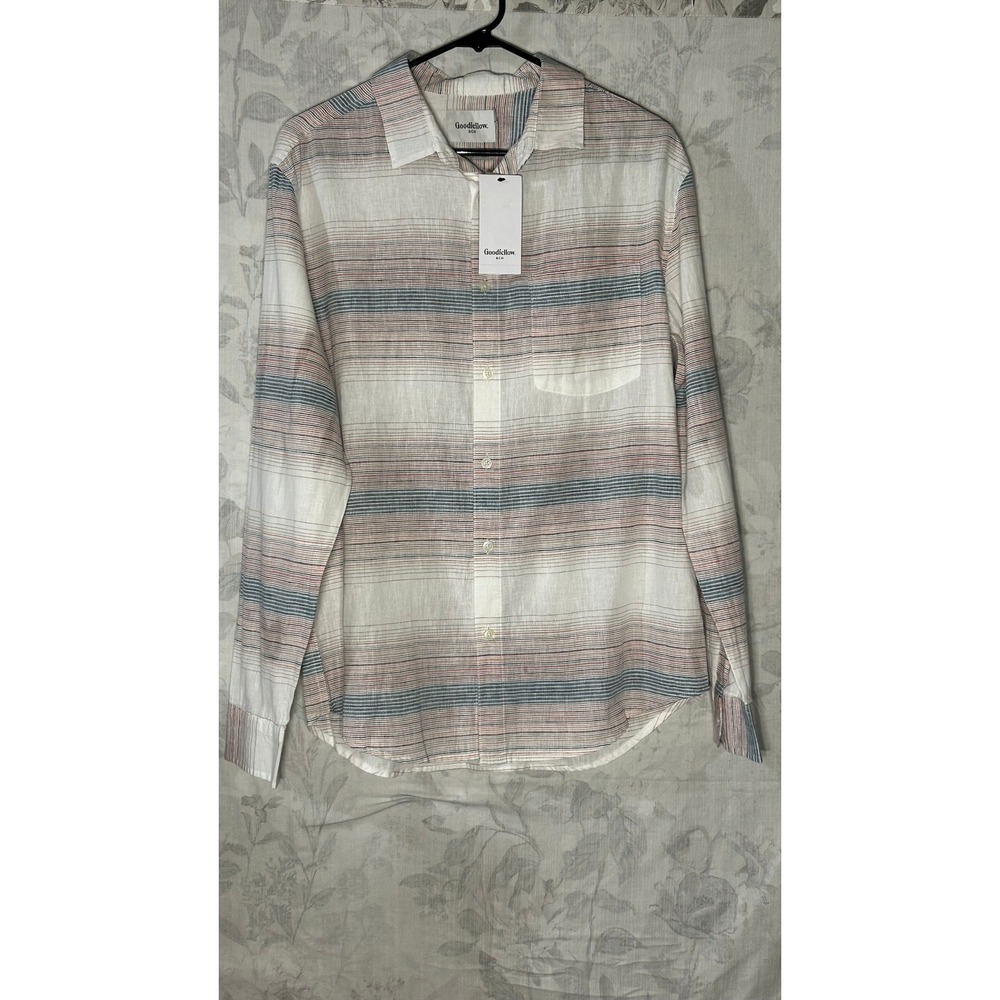 Goodfellow & Co Men's Long Sleeve Striped Button Down Shirt Casual Everyday
